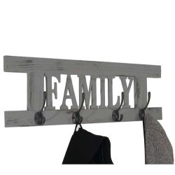 Knager�kke Family med 4 knager - antik gr� knager�kke - entrem�bel