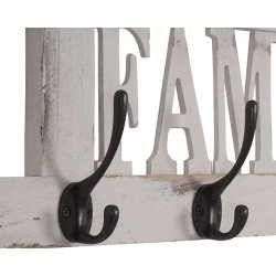 Knager�kke Family med 4 knager - antik hvid knager�kke - entrem�bel