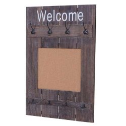 Garderobe med opslagstavle - knager�kke - antik brun entrem�bel