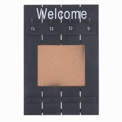 Garderobe med opslagstavle - knager�kke - antik m�rkegr� entrem�bel