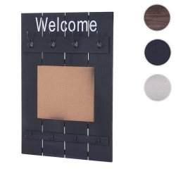 Garderobe med opslagstavle - knager�kke - antik m�rkegr� entrem�bel