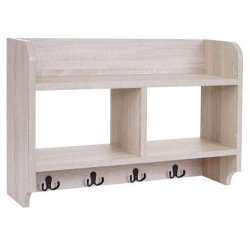 V�gh�ngt garderobe - knager�kke med 2 hylder - 3D lys egetr�s look