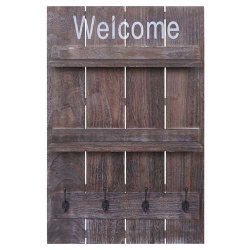 Garderobe med 2 hylder - knager�kke med 4 knager - antik brun entrem�bel