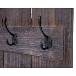 Garderobe med 2 hylder - knager�kke med 4 knager - antik brun entrem�bel