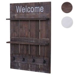 Garderobe med 2 hylder - knager�kke med 4 knager - antik brun entrem�bel