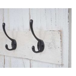 Garderobe med 2 hylder - knager�kke med 4 knager - antik hvid entrem�bel