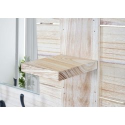 Garderobe med spejl - lysebrun knager�kke med 5 knager - entrem�bel