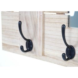 Garderobe med spejl - lysebrun knager�kke med 5 knager - entrem�bel