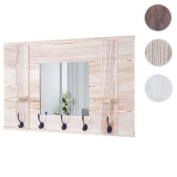 Garderobe med spejl - lysebrun knager�kke med 5 knager - entrem�bel