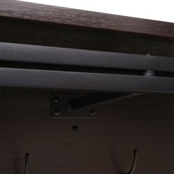 Knager�kke - garderobe med b�jlestang og hylde - 3D m�rkebrun egetr�s look