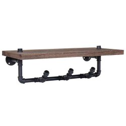 Vghngt garderobe med hylde i industrielt design - brun entrembel