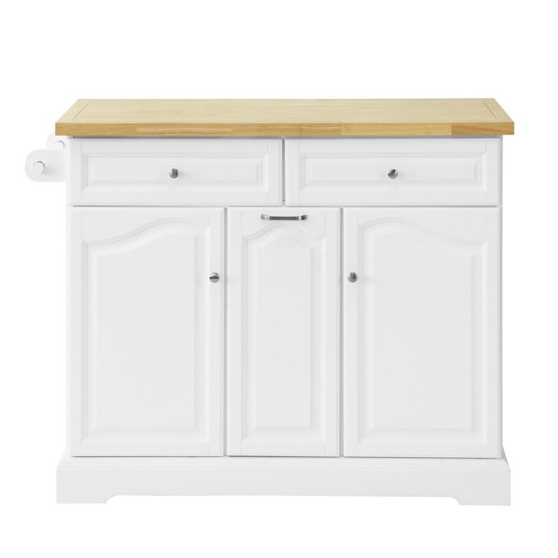 Kkken med skuffer, kkkenvogn med skabe, hvid 115x46x90