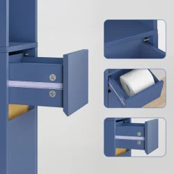 Badevrelsesskab med hylder, skabe og skuffe - bl 180x20x20