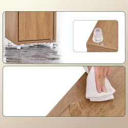 Badevrelsesskab med hylder, skabe og skuffe - brun 180x20x20