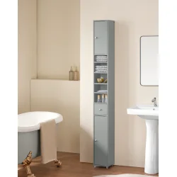 Badevrelsesskab med hylder, skabe og skuffe - gr 180x20x20