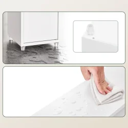 Badevrelsesskab med hylder, skabe og skuffe - hvid 180x20x20