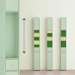 Badevrelsesskab med hylder, skabe og skuffe - mint 180x20x20