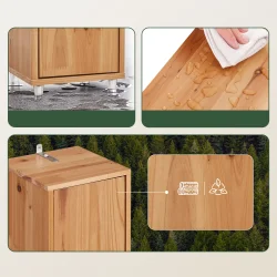 Badevrelsesskab med hylder, skabe og skuffe - brun 180x20x20