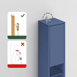 Badevrelsesskab med hylder, skabe og skuffe - bl 180x20x20