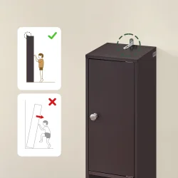 Badevrelsesskab med hylder, skabe og skuffe - brun 180x20x20