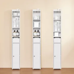 Badev�relsesskab med hylder, skabe og skuffe - hvid 145x20x20