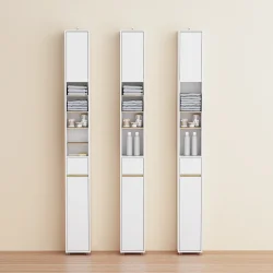 Badevrelsesskab med hylder, skabe og skuffe - hvid 180x20x20