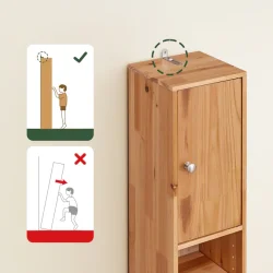 Badevrelsesskab med hylder, skabe og skuffe - brun 180x20x20