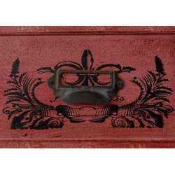 Kommode - farverig sengebord med 4 skuffer i antik vintage look