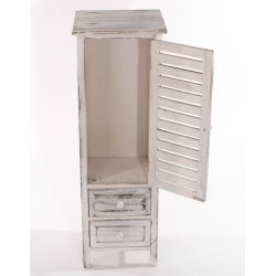 Kommode - lille kl�deskab i antik vintage hvid 90 x 30 x 25 cm