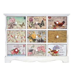 Kommode - vintage antik kommode med 9 skuffer 60 x 79 x 30 cm