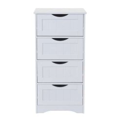Kommode - hvid kommode med 4 skuffer 80 x 30 x 26 cm