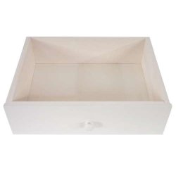 Kommode - hvidt sengebord i retro design med 2 skuffer - 59 x 40 x 30 cm