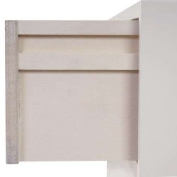 Kommode - hvidt sengebord i retro design med 2 skuffer - 59 x 40 x 30 cm