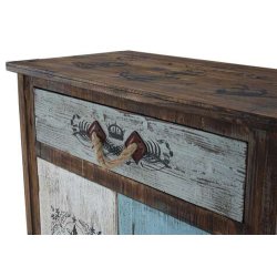 Kommode med 1 skuffe og skab i antik vintage look 84 x 80 x 40 cm