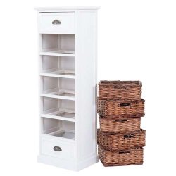 Kommode med 2 skuffer og 5 kurve - hvid kommode 120 x 40 x 30 cm