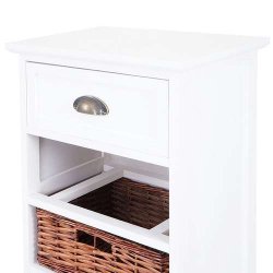 Kommode med 2 skuffer og 5 kurve - hvid kommode 120 x 40 x 30 cm