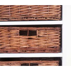 Kommode med 2 skuffer og 5 kurve - hvid kommode 120 x 40 x 30 cm