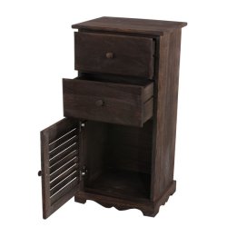 Kommode med 2 skuffer og skab - brun antik vintage kommode 81 x 40 x 32