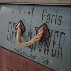 Kommode med 3 skuffer i antik vintage look 74 x 70 x 36 cm