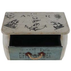 Kommode med 3 skuffer i antik vintage look 74 x 70 x 36 cm