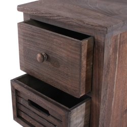 Kommode med 4 skuffer i brun antik vintage look 74 x 30 x 25 cm