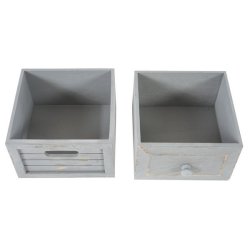 Kommode med 4 skuffer i gr� antik vintage look 74 x 30 x 25 cm