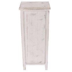 Kommode med 4 skuffer i hvid antik vintage look 74 x 30 x 25 cm
