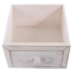 Kommode med 4 skuffer i hvid antik vintage look 74 x 30 x 25 cm