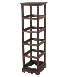 Kommode med 5 kurveskuffer i brun antik vintage look 90 x 25 x 28 cm