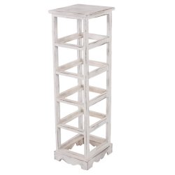 Kommode med 5 kurveskuffer i hvid antik vintage look 90 x 25 x 28 cm