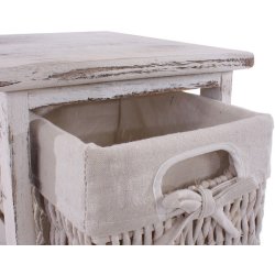 Kommode med 5 kurveskuffer i hvid antik vintage look 90 x 25 x 28 cm