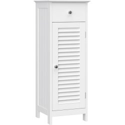 Kommode med skab og skuffe - hvid badevrelsesskab 87x32x30