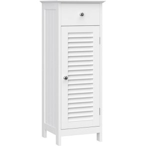 Kommode med skab og skuffe - hvid badevrelsesskab 87x32x30