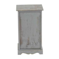 Kommode med skab og skuffe i antik vintage gr� look 63 x 35 x 29 cm